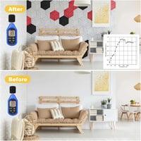 Hexagon alakú öntapadós akusztikai panel, 12 db, csíkos fekete, 30x26x0,9 cm 6