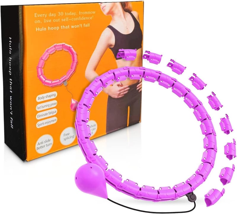 Smart Hula Hoop Felnőtteknek - Leesés Nélküli, Súlyozott Masszázs Karika Fogyáshoz, 24 Levehető Elem