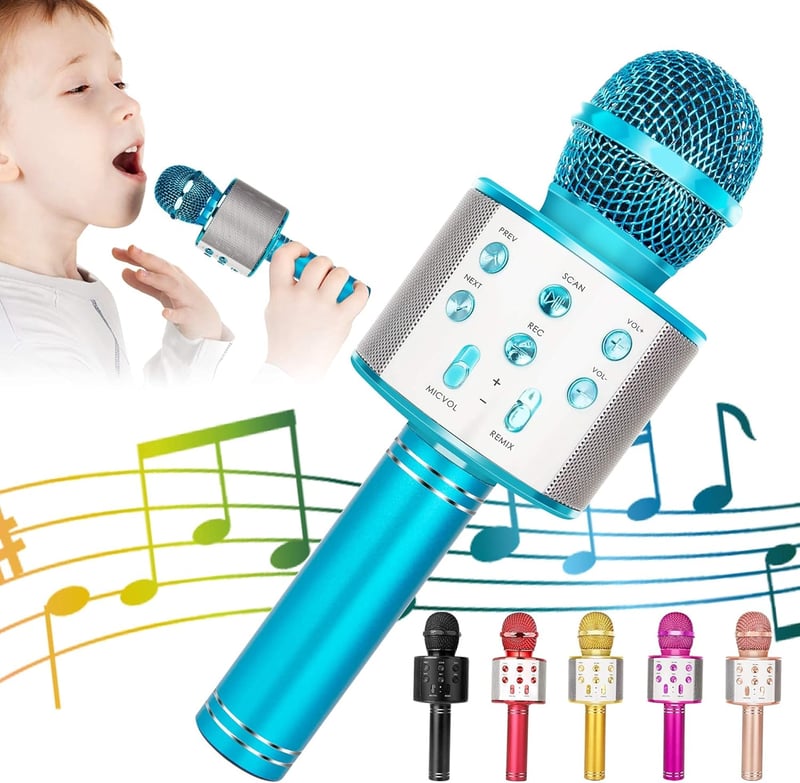 KIDWILL 5 az 1-ben Bluetooth Karaoke Mikrofon Hangszóróval és FM Rádióval, Gyerekeknek és Felnőtteknek