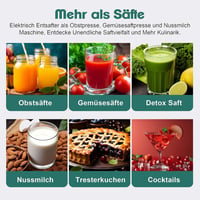 Fretta Slow Juicer Gyümölcs- és Zöldségprés 200W - Széles 76mm Adagolónyílás, Hidegprés Technológia, Könnyen Tisztítható Fekete Gyümölcsfacs - Black 9
