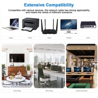 Cat 6 Lapos LAN Kábel 30m - Fekete Gigabit Ethernet Hálózati Kábel Kültéri/Beltéri Használatra 6