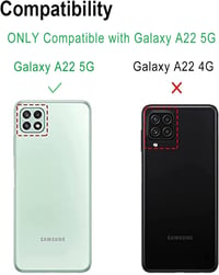 Samsung Galaxy A22 5G tok csúsztatható kameravédővel, 360°-os gyűrűvel és mágneses állvánnyal - Fekete 2