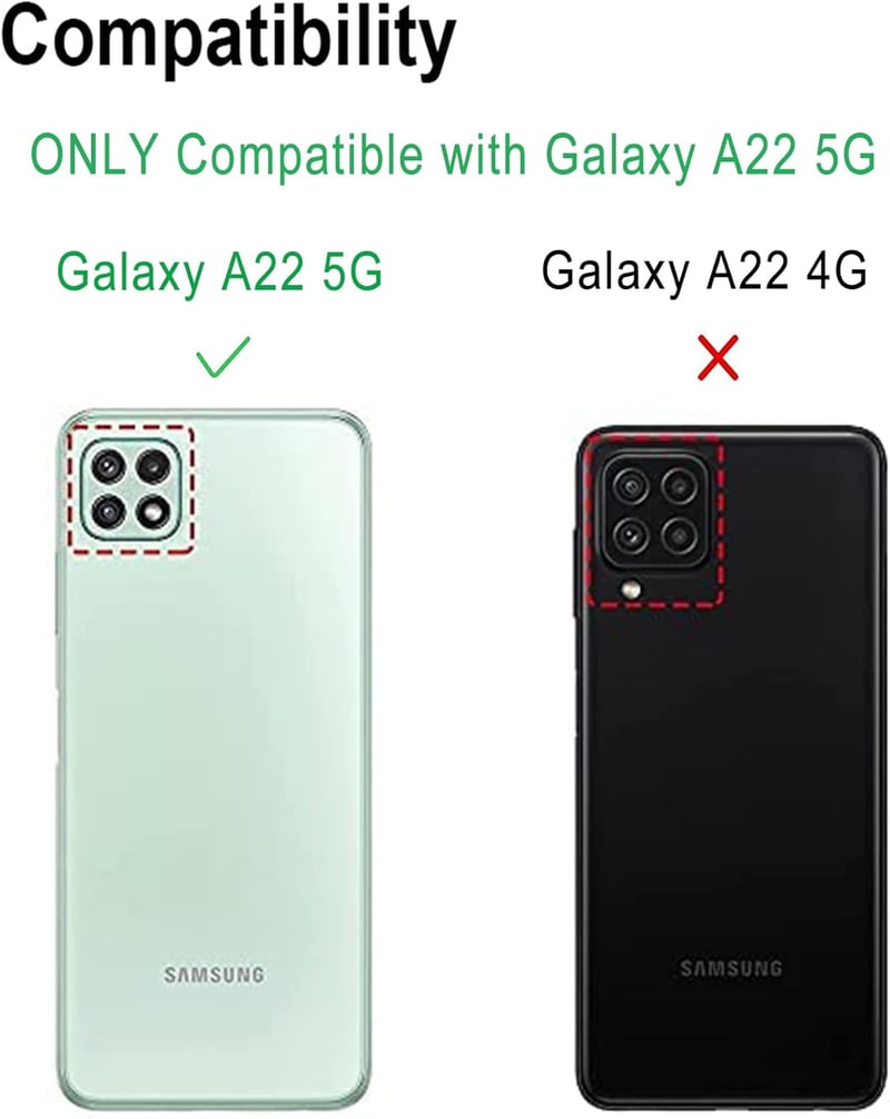 Samsung Galaxy A22 5G tok csúsztatható kameravédővel, 360°-os gyűrűvel és mágneses állvánnyal - Fekete