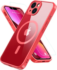 iPhone 13 MagSafe-kompatibilis ütésálló tok, kameravédővel - Piros 1