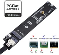 Xiwai NVME M.2 SSD hosszabbító kábel 40cm, SFF-8654 csatlakozóval 4