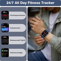 Fitpolo Okosóra Telefonhívás Funkcióval - 110+ Sportmód, 1.8" HD Érintőkijelző, Alexa, Pulzusmérő, Alvásfigyelő, IP68 Vízálló Fitness Tracke 2