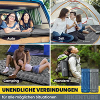 HIKENTURE Önfelfújó Kempingmatrac 10 cm Vastag, Beépített Lábpumpával, Csúszásgátló Felülettel, Kompakt Méretű Túramatrac Kültéri Alváshoz,  12