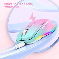 seenda Vezeték Nélküli Egér LED Világítással - Újratölthető, Csendes 2.4G USB Egér Jiggler Funkcióval, 2000 DPI, PC/Laptop Kompatibilis 3