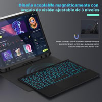 Samsung Galaxy Tab A9 Plus 11" háttérvilágítós billentyűzetes tok, érintőpaddal - spanyol kiosztás 4