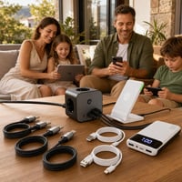 Obiteljski set za punjenje: 3 USB-C kabela + 70W razdjelnik + stanica + 2 Lightning kabela + 20000mAh power bank 1