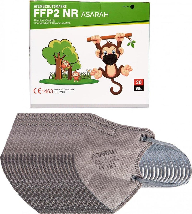 FFP2 S-es Szürke Mini Maszk 20db - Higiénikus Csomagolás