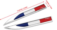 PTDecals Francia Zászló Fém Embléma Matrica 14,7x2 cm - Autó Dekoráció Karosszériára, Motorháztetőre, Csomagtartóra, Ajtóra 2