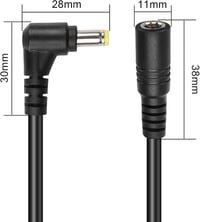 GINTOOYUN DC 5.5x2.5mm Hosszabbító Kábel, 90 Fokos, 3m, 18AWG Réz Tápkábel Biztonsági Kamerákhoz, LED Szalaghoz, CCTV Rendszerekhez 5