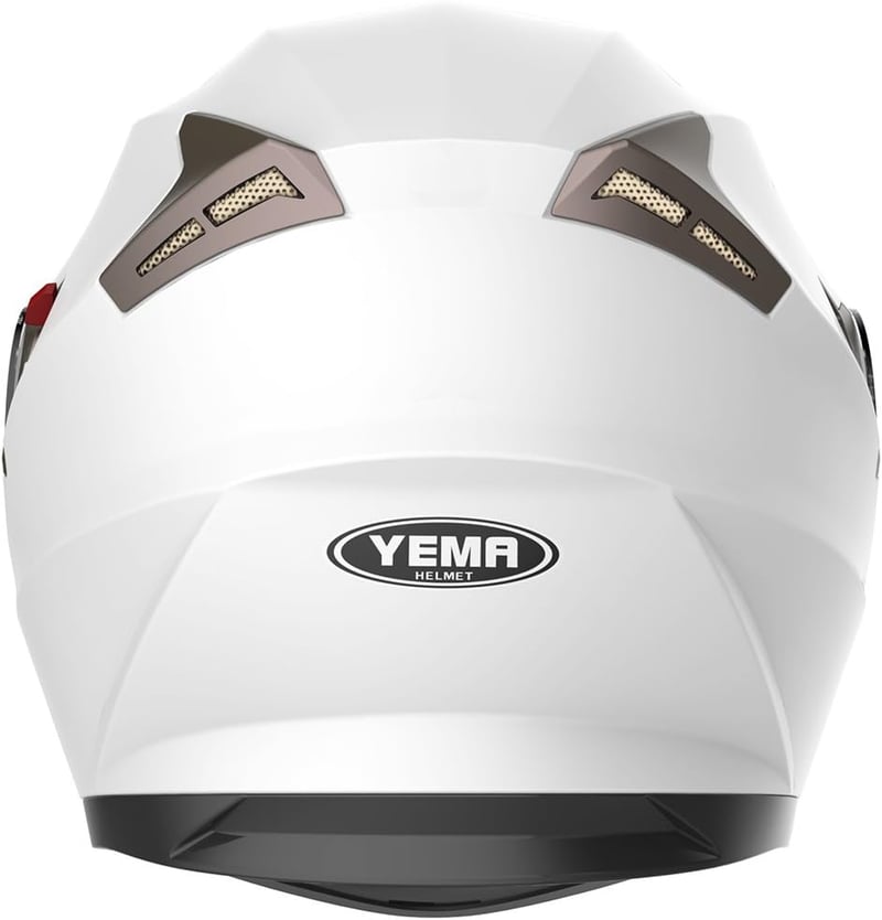 YEMA YM-829 Fehér Bukósisak Dupla Plexivel - ECE Minősített, XL Méret