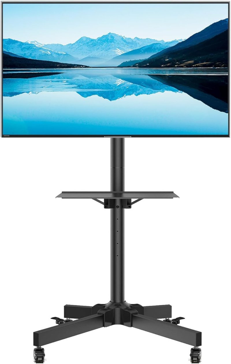 1home Mobil TV Állvány Görgős Tartó 23-55" Plazma/LCD/LED Képernyőkhöz - Állítható Magasságú Televízió Kocsi Otthoni Használatra
