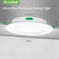 ALUSSO Ultra Lapos LED Süllyeszthető Spotlámpa, 7W, Szabályozható, 580lm, 30mm Beépítési Mélység, Választható Színhőmérséklet, Beltéri 5