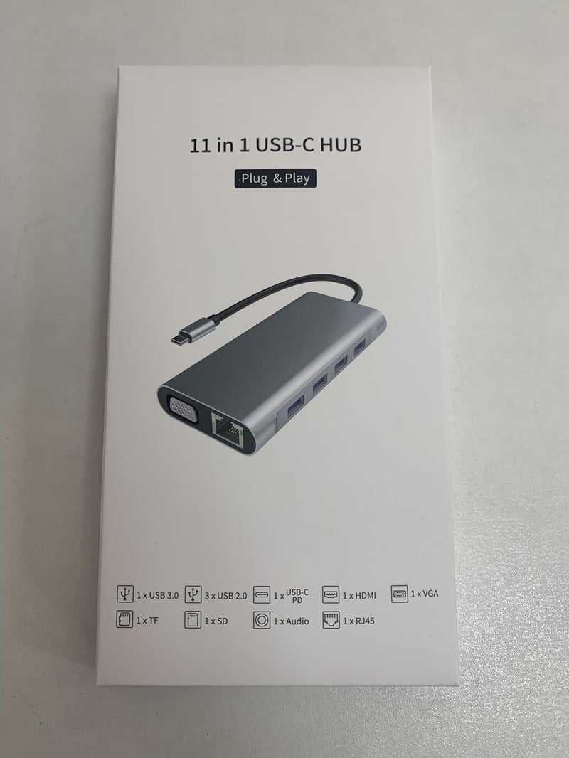 11 az 1-ben USB-C Hub MacBookhoz: 4K HDMI, VGA, Ethernet, Kártyaolvasó