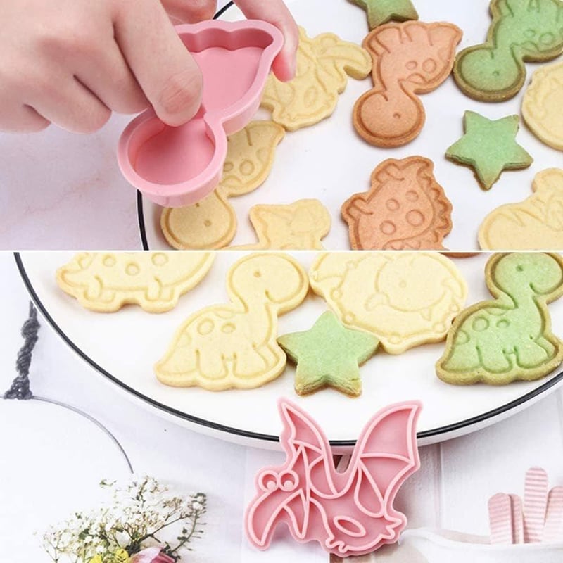 Dinoszaurusz Sütiforma Szett - 3D Fondant Kiszúró és Bélyegző (12 db)