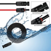 YYWEi Napelem Hosszabbító Kábel 4 mm² 3m - IP67 Vízálló Csatlakozó, 1800V 50A, Fekete-Piros Páros, Napelemhez és Töltésvezérlőhöz 5