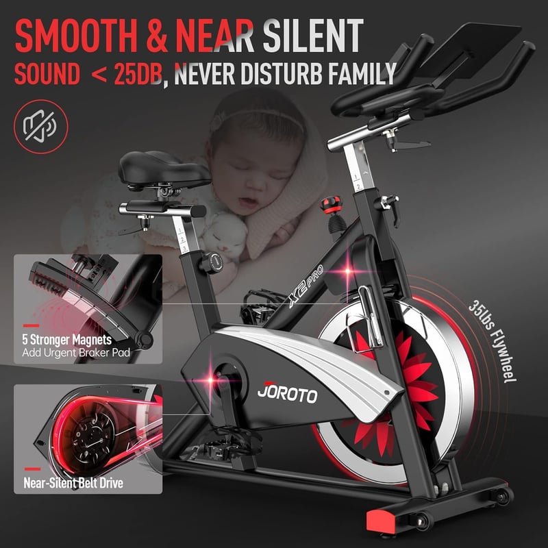 JOROTO X2PRO Bluetooth Szobakerékpár - 150kg Teherbírás, Mágneses Ellenállás