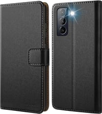Samsung Galaxy S21 FE Fekete Flip Tok Prémium Műbőrből 1