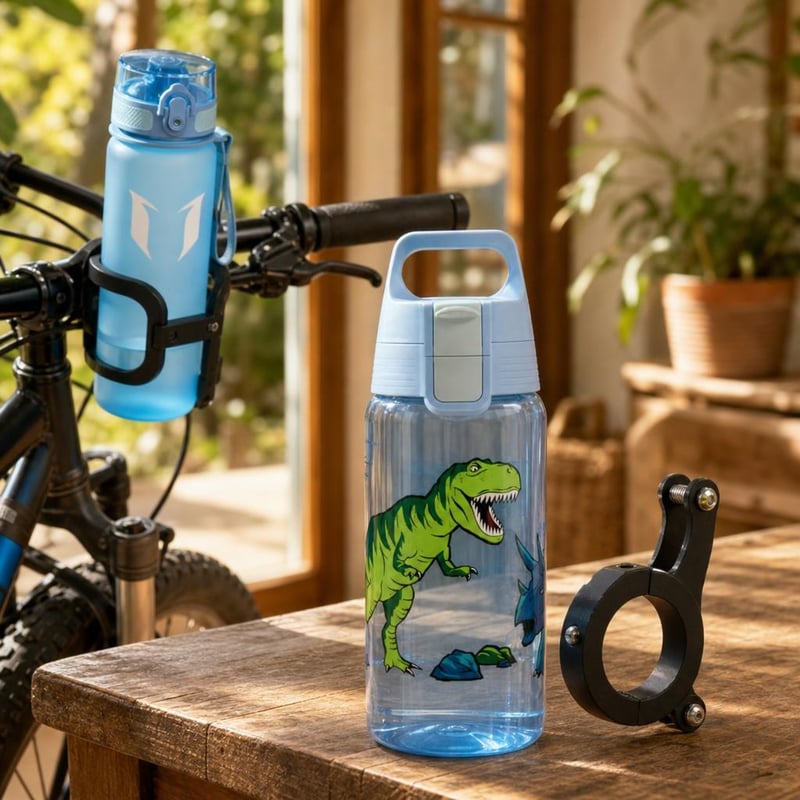 Hydration set na cesty: 0,5l detská fľaša + 1l športová fľaša + držiak na bicykel