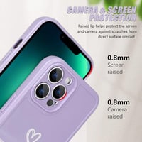 iPhone 13 Pro Max Lila Szilikon Tok Fehér Szívecskékkel - Ütésálló, Lányos 3