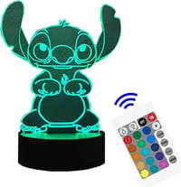 Stitch 3D LED éjjeli lámpa 16 színnel, távirányítóval - Gyerekszoba dekoráció 8