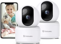 GALAYOU 2K Beltéri Biztonsági Kamera - Bébiőr, Kisállat Figyelő, WiFi Kamera 360° Látószöggel, Kétirányú Hanggal, Alexa és Google Home Kompa 1