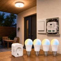 Štartovací balík Smart Home: 1x relé + 4x E27 žiarovka + 1x zásuvka + 1x senzorové svietidlo 1