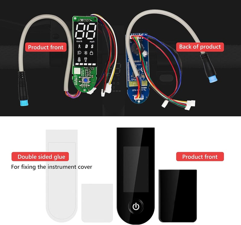 Yungeln Bluetooth V2.0 Roller Műszerfal 3 Csatlakozókábellel - Univerzális Verzió Xiaomi M365Pro Pro2 Elektromos Rollerhez - Vízálló Fém Ker