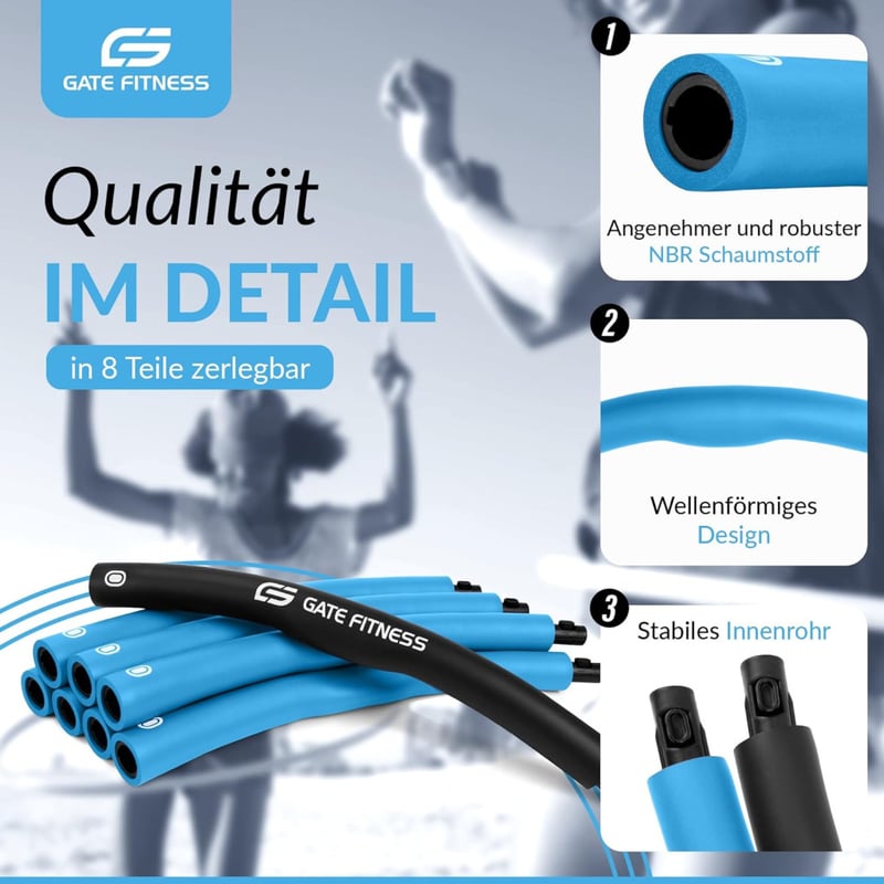 GATE FITNESS Hullámdesign Hula Hoop Karika 1,5 kg - Felnőtteknek és Gyerekeknek Fogyáshoz
