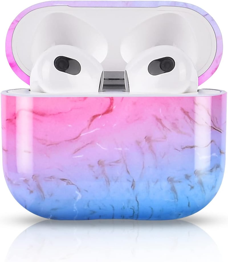 Apple AirPods 3 Márványmintás Szilikon Tok - Színes Védőburkolat