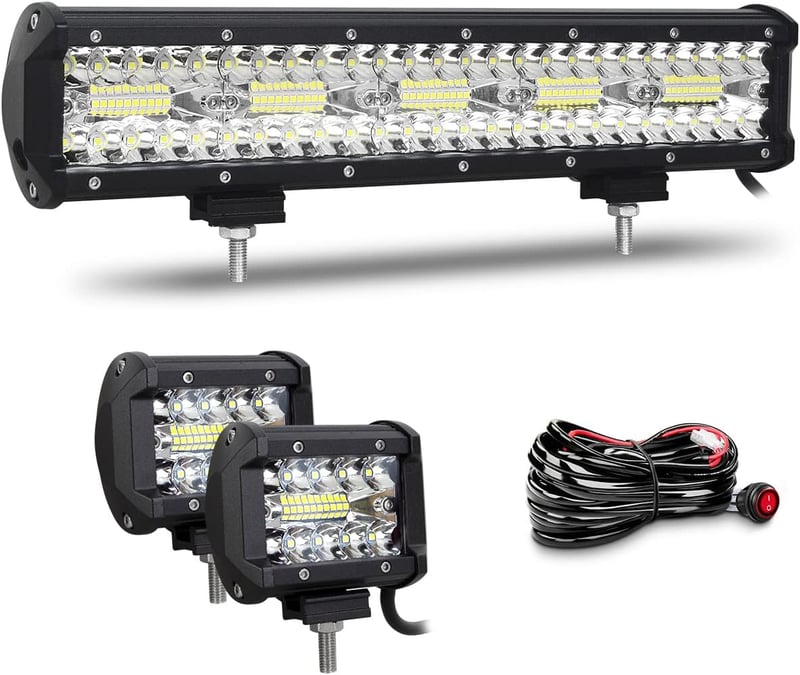Willpower 38cm LED fényhíd + 2db munkalámpa, 12V/24V, terepjáróhoz, hajóhoz