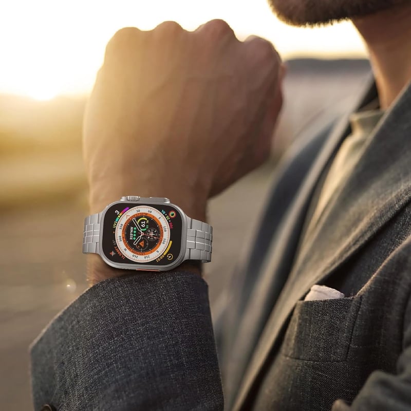 Apple Watch Ultra kompatibilis TiMOVO titán szíj, 49-42mm, férfi/női