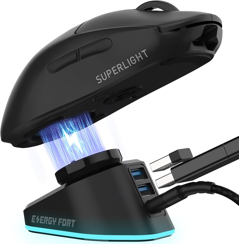 Logitech és Razer egér vezeték nélküli töltőállomás - Kompatibilis G Pro X, G903, G703, G502, DeathAdder V2 Pro