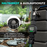 Restmo Vízóra - Nagy Pontosságú Vízfogyasztás és Áramlás Mérő LCD Kijelzővel, Gallonban/Literben - Kerti Locsoláshoz, Öntözőrendszerhez 2