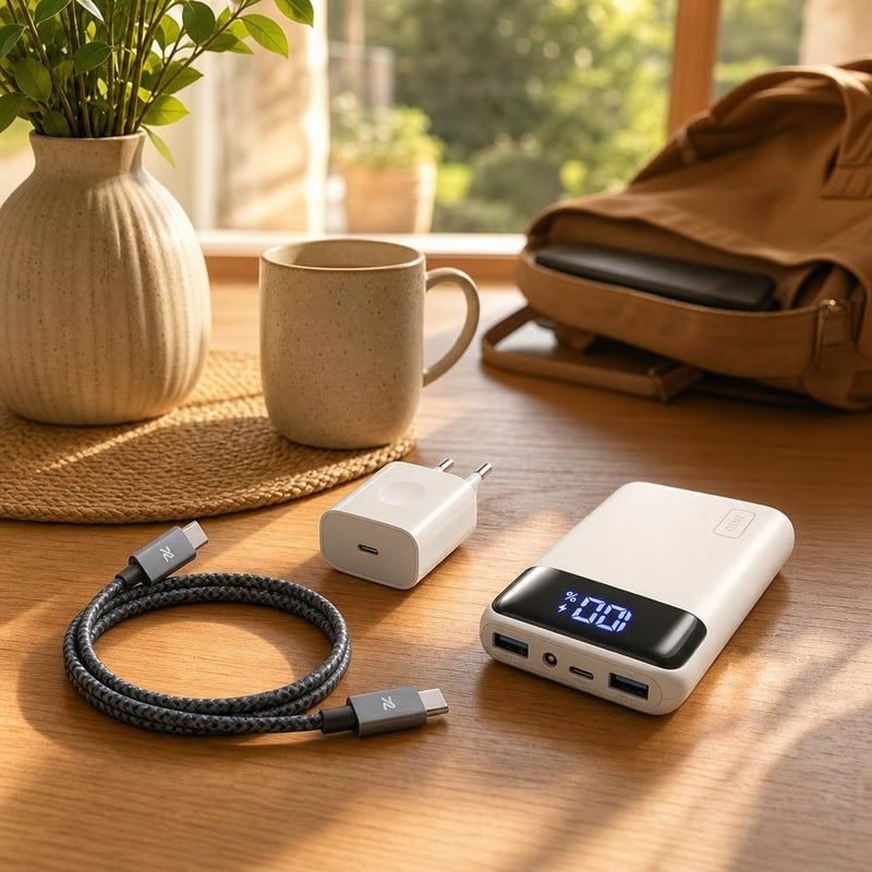 Set za punjenje u pokretu: 35W USB-C punjač + 2m 100W USB-C kabel + 20.000 mAh power bank
