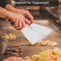 Helweet 3 részes Teppanyaki Spatula Készlet - Rozsdamentes Acél Grillező Lapát Fa Nyéllel Sütéshez, BBQ-hoz, Pizzához, Steakhez 3