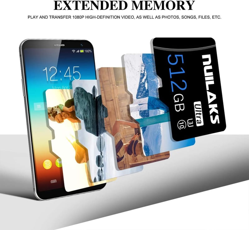 SanDisk 512 GB Micro SD kártya adapterrel - Gyors Class 10 Nintendo, Android, kamera, tablet kompatibilis