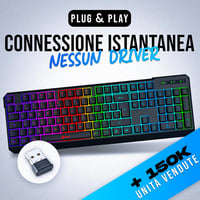 KLIM Chroma Vezeték Nélküli Gamer Billentyűzet - RGB Háttérvilágítás, Vízálló, Olasz Kiosztás, 10 Millió Leütés Élettartam, PC Kompatibilis 2