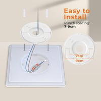 BLNAN 2 db Ultravékony LED Mennyezeti Lámpa 18W - 1800lm Háttérvilágítású Panel 3 Színhőmérséklettel, 22cm, Fürdőszobába, Konyhába 6