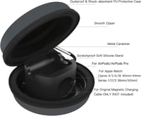 MoKo utazótáska Apple Watch és AirPods töltőállomáshoz - Space Gray 4