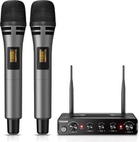 TONOR TW350 Dupla Vezeték Nélküli Karaoke Mikrofon Szett Fekete 1