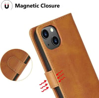 iPhone 13 mini Cresee Bőr Pénztárcás Flip Tok 5