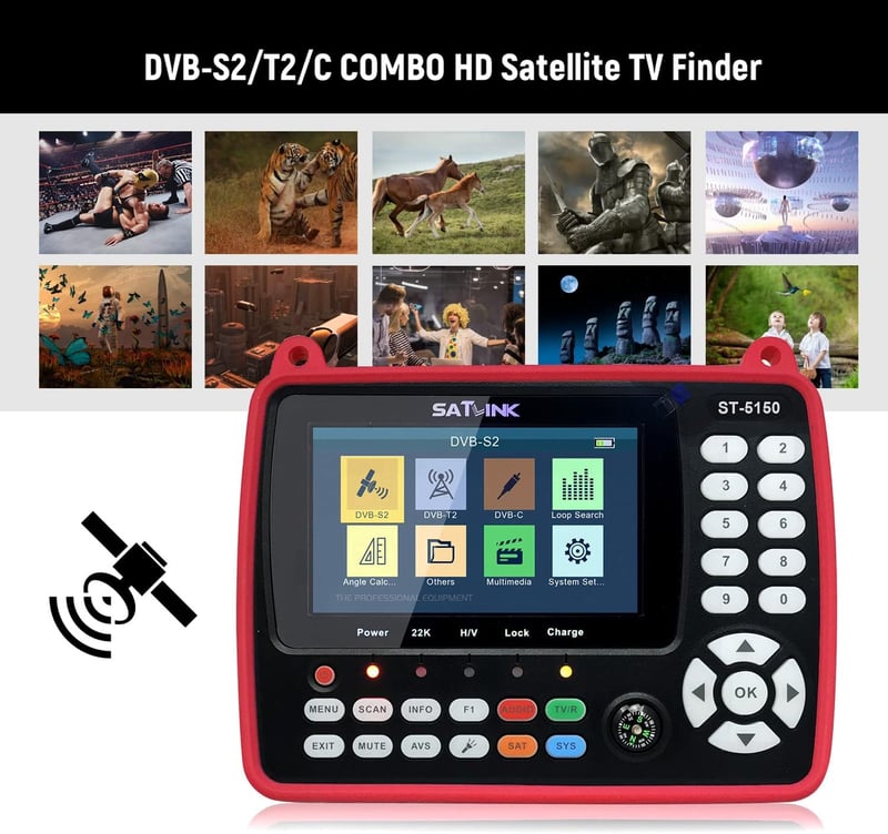 VISLONE Digitális Műholdkereső Kombó HD DVB-S2/T2/C 4,3" LCD EU