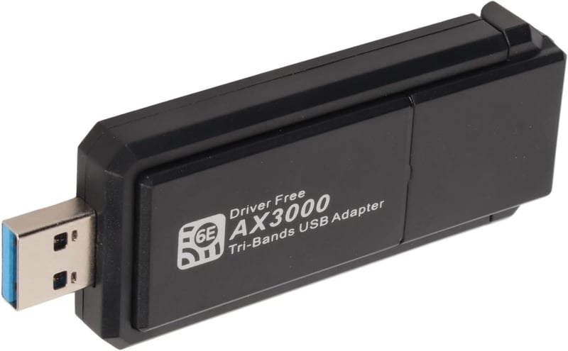 Annadue WiFi 6E USB adapter, 3000 Mbit/s, hármas sávú, Windows 10/11-hez