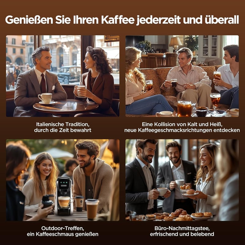 CAPXSNOB Warriors1 5 az 1-ben Kapszulás Kávéfőző - Nespresso, Dolce Gusto, Lavazza Kompatibilis, 20 Bar, 0,8L, Automata Mini Kávégép Otthonr