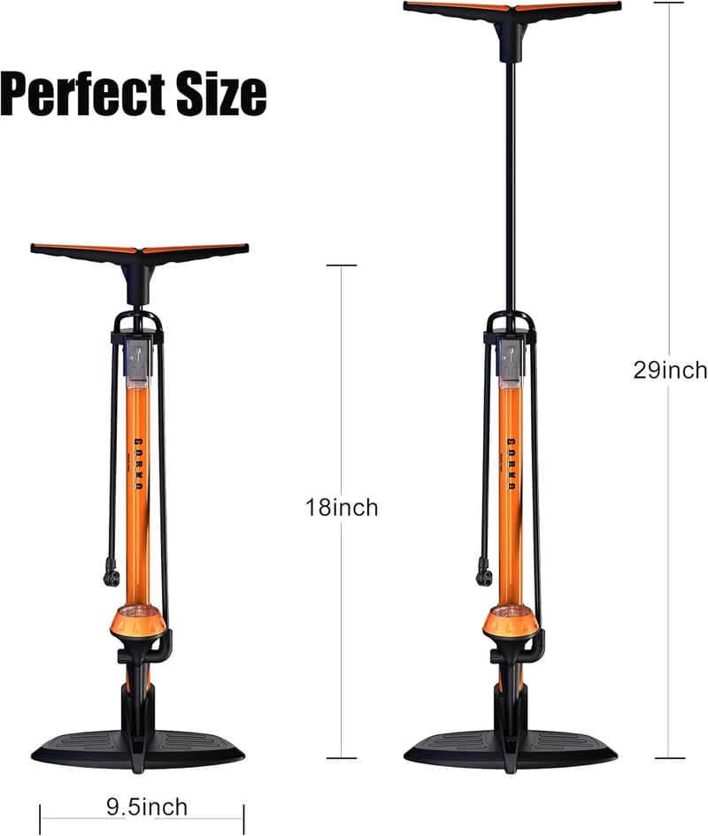 Kerékpár Állópumpa 160 PSI - Presta és Schrader Szelepekhez, Labdákhoz is