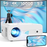 AKIYO Full HD 1080P WiFi Projektor 10000 Lumen, Állvánnyal, 4K Támogatással 1